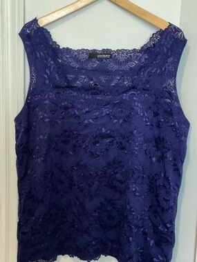 🎉 3 for $15🎉 Contempo Lace Shell Blouse in Deep Purple